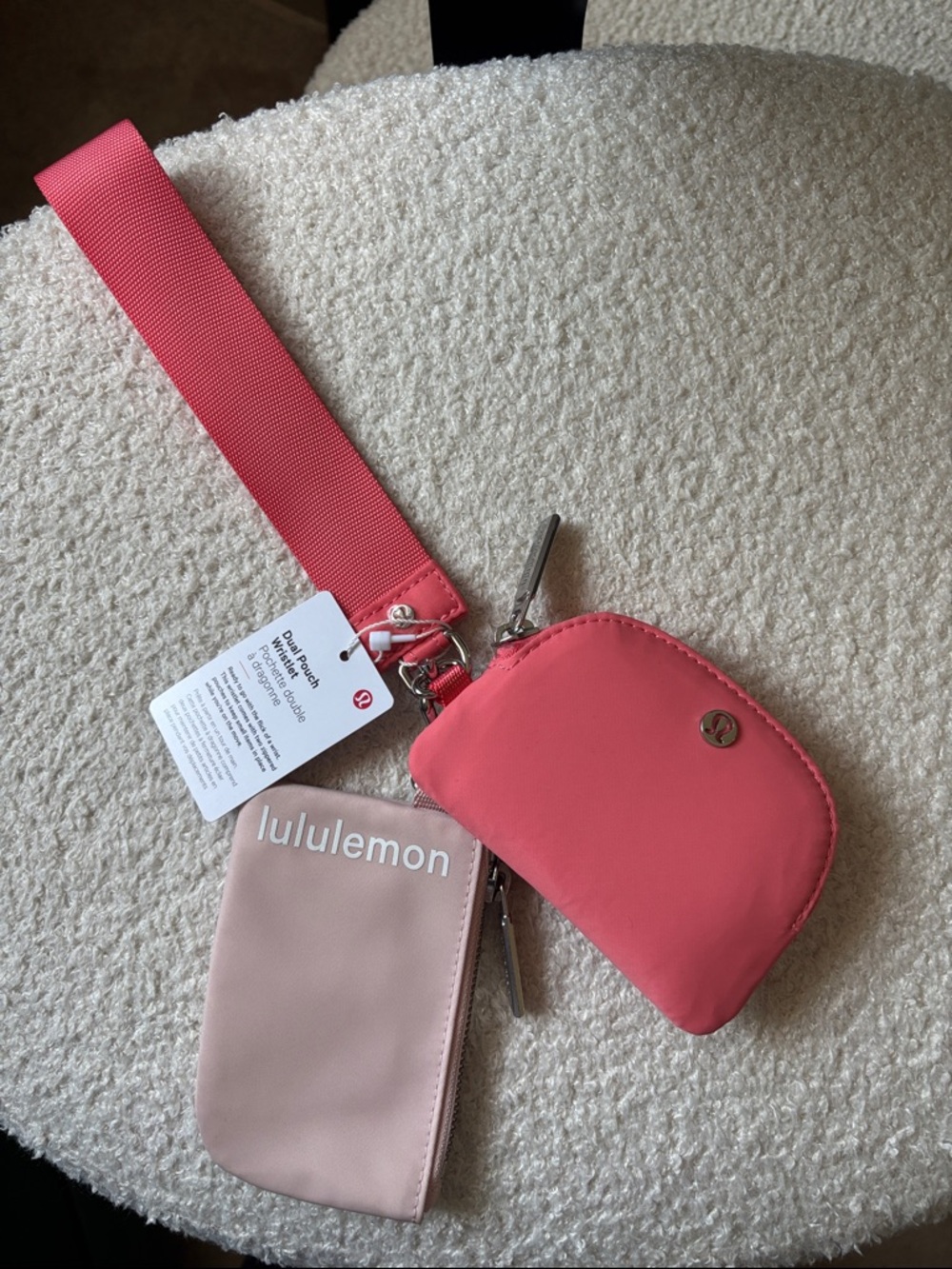 lululemon athletica Pink and Light Pink Wristlet Set